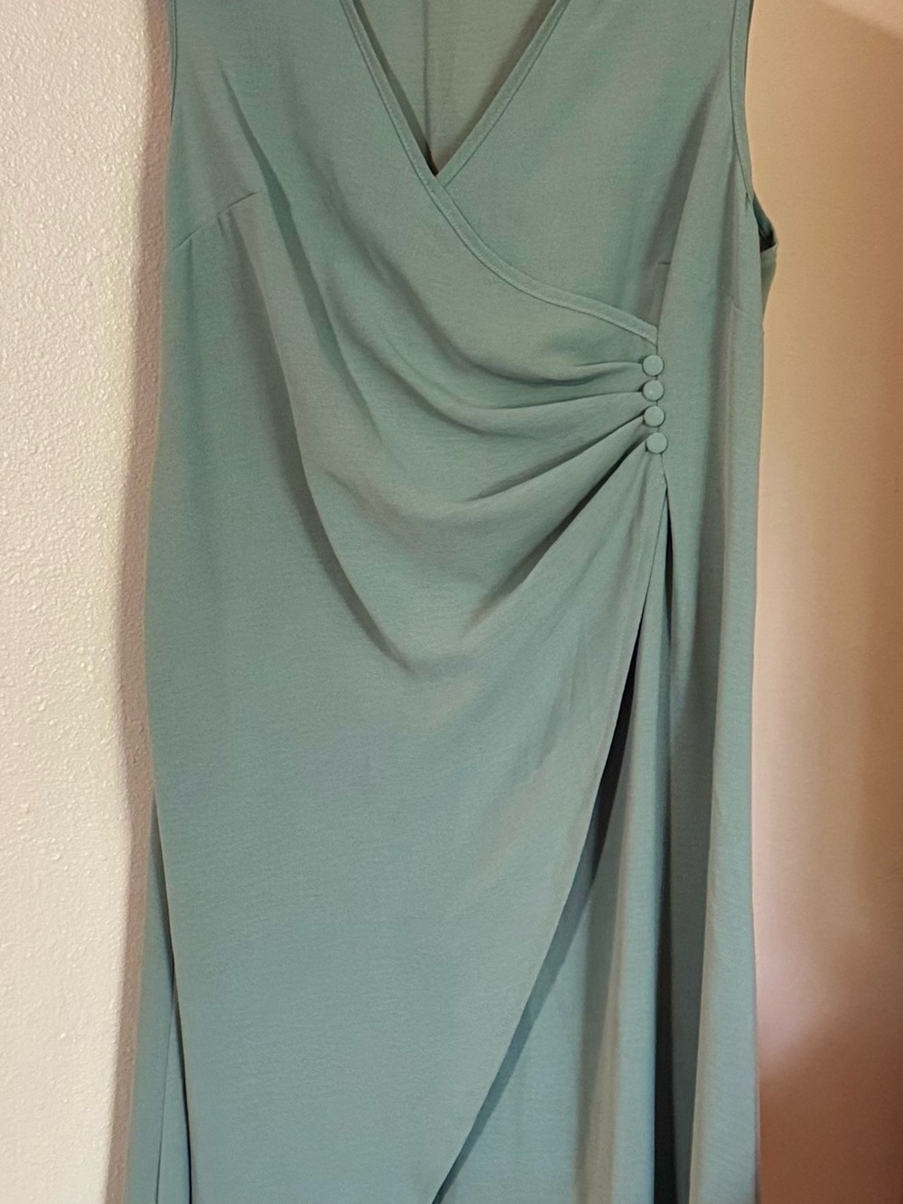 SHEIN Light Sage Wrap-Front Dress